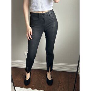 L’AGENCE Wax-Coated Skinny Jeans Size 26 – High Rise Sleek Faux Leather Look Des